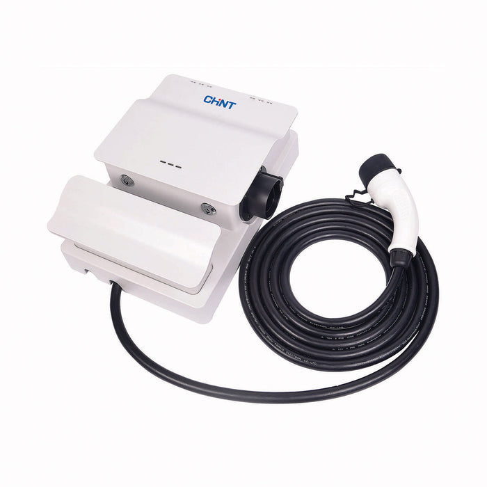 Stazione di ricarica a parete (monofase/trifase) max (7,4kW/22) Tipo 2 con cavo 5m IP55 Chint Italia®