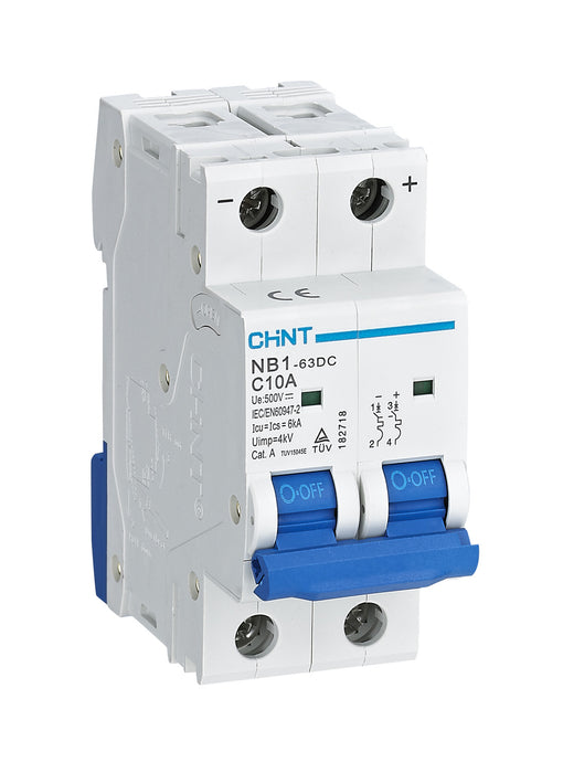 Interruttore magnetotermico 2P 10/63A 500Vdc 6kA Chint Italia®