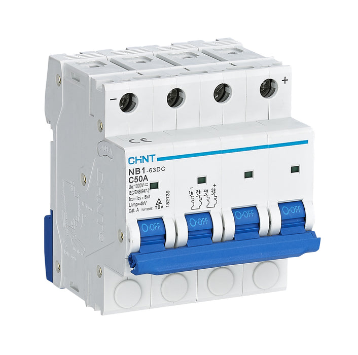 Interruttore magnetotermico 4P 16/63A 1000Vdc 6kA Chint Italia®